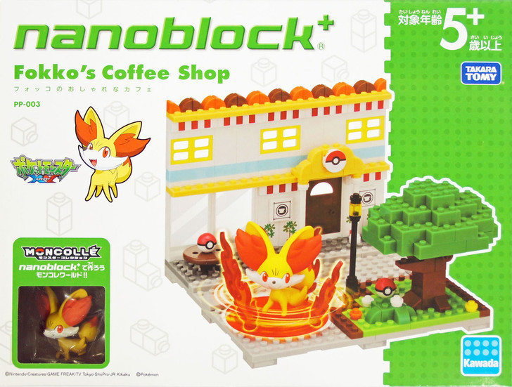 Kawada PP-003 nanoblock plus Pokemon Fennekin (Fokko) Coffee Shop
