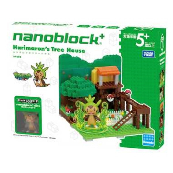 Kawada PP-002 nanoblock plus Pokemon Chespin (Harimaron) Tree House (4972825147139)