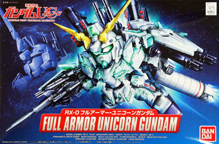 Bandai SD BB 390 Gundam RX-0 Full Armor Unicorn Gundam Plastic Model Kit (4573102590299)