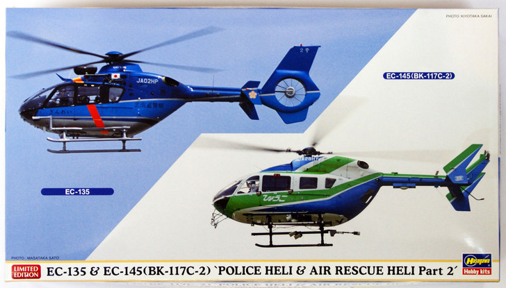 Hasegawa 02110 EC-135 & EC-145 (BK-117C-2) Police Heli & Air Rescue Heli Part 2 (2 Helicopter Kit) 1/72 Scale Kit (4967834021105)