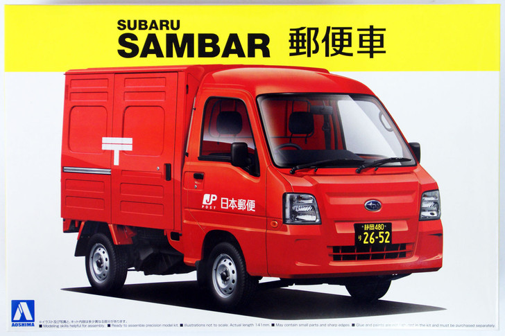 Aoshima 07419 SUBARU SAMBAR Truck Post Office Car 1/24 Scale Kit (4905083007419)