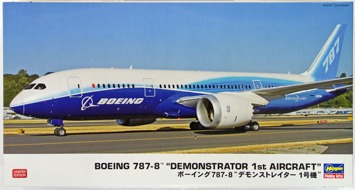 Hasegawa 10807 Boeing 787-8 Demonstrator 1st Aircraft (Limited Edition) 1/200 Scale Kit (4967834108073)