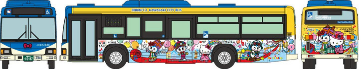 Tomytec Bus Collection Kawasaki Norufin x Hello Kitty Parade-go D