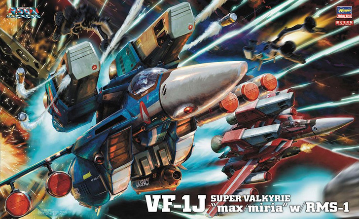 コミック・アニメ MACROSS VF-1J SUPER VALKYRIE Hasegawa 1/48 Macross VF-1J Super Valkyrie 'Max/Miria' w/RMS-1