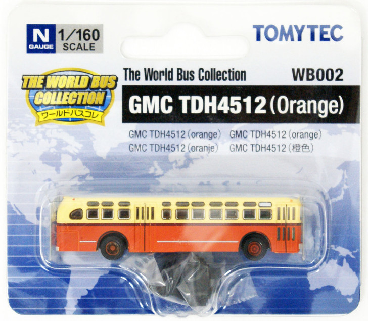 Tomytec World Bus Collection WB002 GMC TDH4512 (Orange) 1/150 N scale