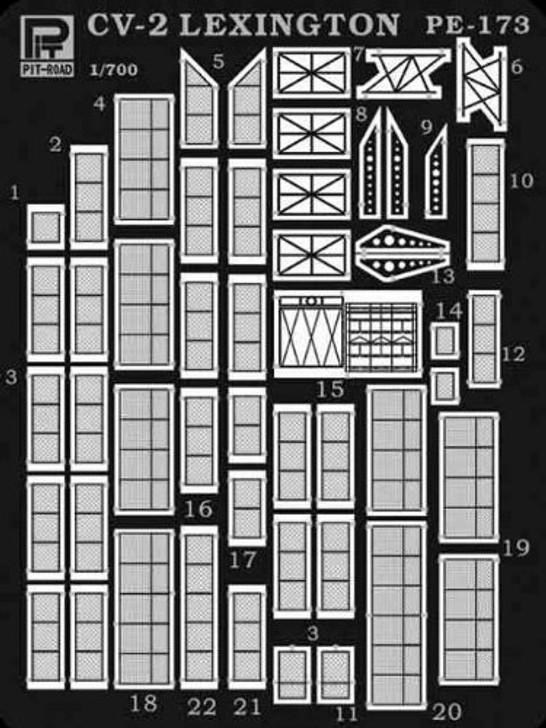 Pit-Road Skywave PE173 Photo-etched Parts for US Navy Lexington class aircraft carrier 1/700 Scale