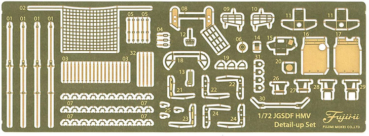 Fujimi 1/72 Military Series JGSDF High Mobility Vehicle Photo-Etched Parts