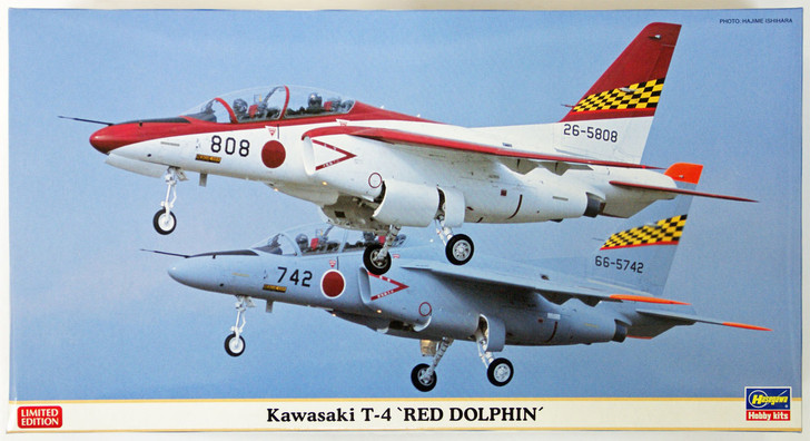 Hasegawa 07380 Kawasaki T-4 Red Dolphin 1/48 Scale Kit (4967834073807)