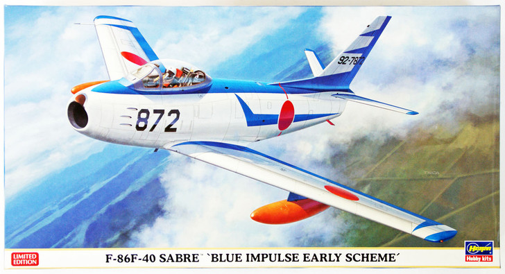 Hasegawa 07381 F-86F-40 Sabre Blue Impulse Early Scheme 1/48 Scale Kit (4967834073814)