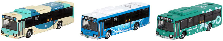 Tomytec Bus Collection Osaka City Bus New Design Debut Anniversary 3 Bus Set (N scale)