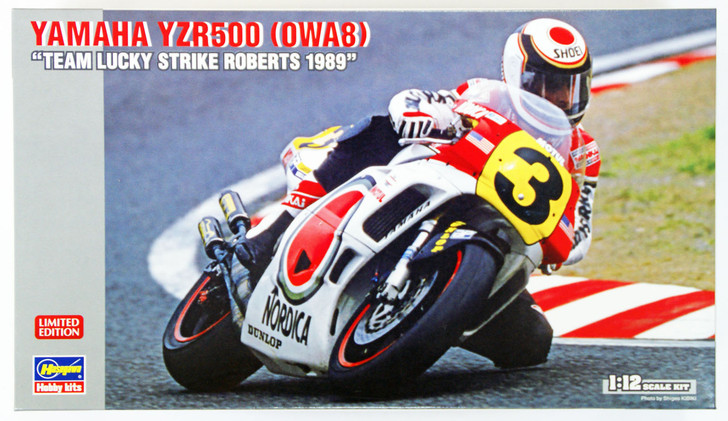 Hasegawa 21710 Yamaha YZR500 (OWA8) Team Lucky Strike Roberts 1989 1/12 Scale Kit (Limited Edition) (4967834217102)