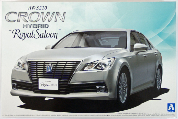 Aoshima 08454 AWS210 Toyota Crown Hybrid Royal Saloon G 2012 1/24 Scale Kit (4905083008454)