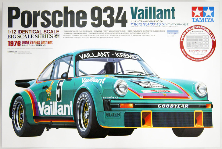 Tamiya 12056 Porsche 934 Vaillant w/Photo Etched Parts 1/12 Scale Kit