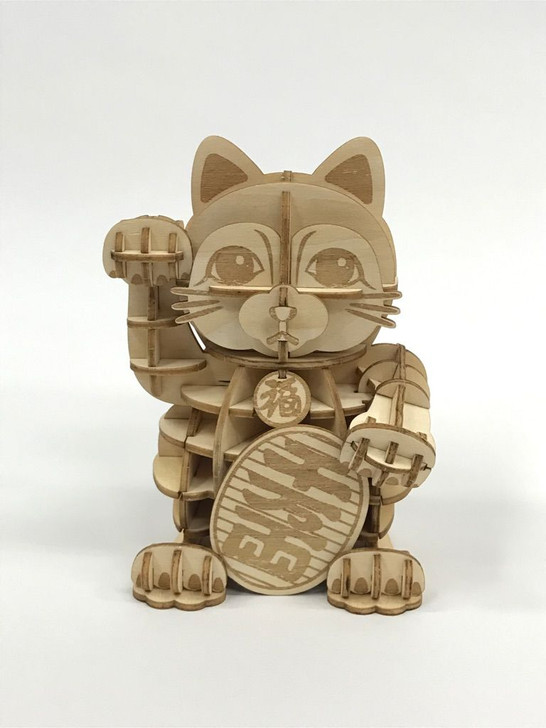 Wooden Art ki-gu-mi Manekineko Japanese Lucky Cat PlazaJapan