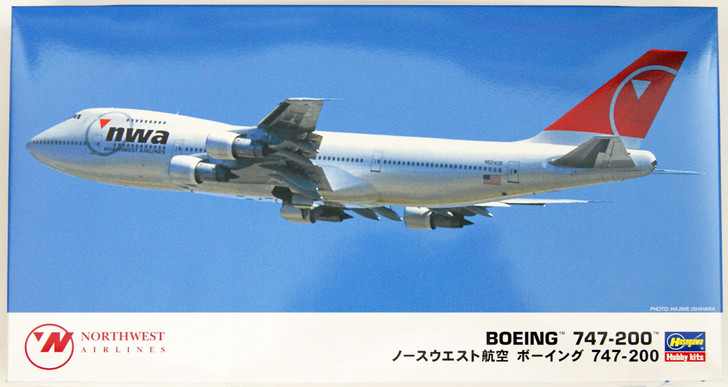 Hasegawa 1/200 Northwest Airlines Boeing 747-200 Plastic Model