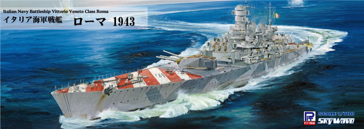 Pit-Road 1/700 Italian Navy Battleship Roma 1943 with flag etched parts and name plate Plastic Model