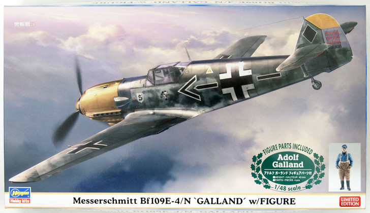 Hasegawa Messerschmitt Bf109E-4/N Galland w/Figure