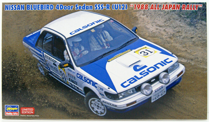 Hasegawa 1/24 Nissan Bluebird 4dr Sedan SSS-R Type U12 1988 Japanese Rally Championship Plastic Model
