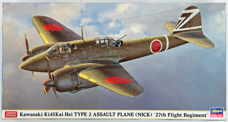 Hasegawa 07389 Kawasaki Ki45Kai Hei Type 2 Assault Plane (Nick) 27th Flight Regiment 1/48 Scale Kit (4967834073890)