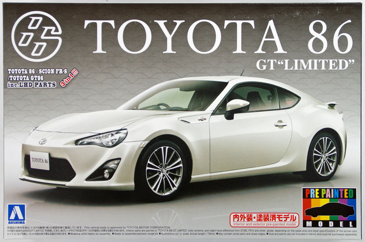 Aoshima 10051 Toyota 86 GT Limited 2012 Satin White Pearl 1/24 (Pre-painted) (4905083010051)