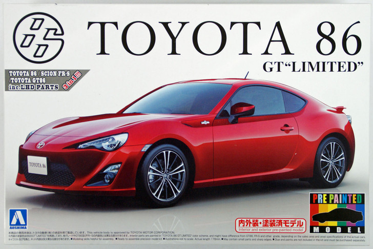 Aoshima 10068 Toyota 86 GT Limited 2012 Lightning Red 1/24 Scale Kit (Pre-painted Model) (4905083010068)
