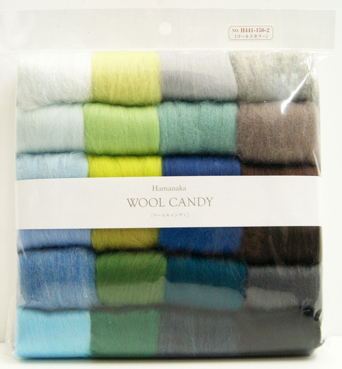 Hamanaka H441-150-2 Wool Candy 24 Color set Cold Color
