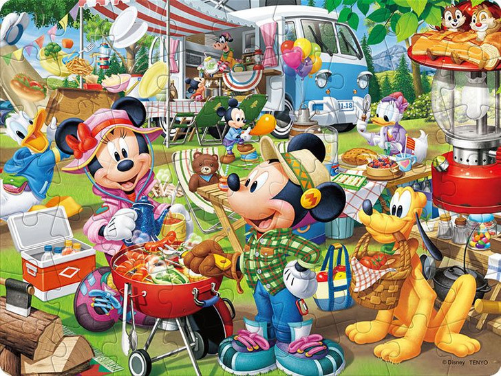 Tenyo Jigsaw Puzzle Disney Mickey and Friends Auto Camping ! (63 Pieces)