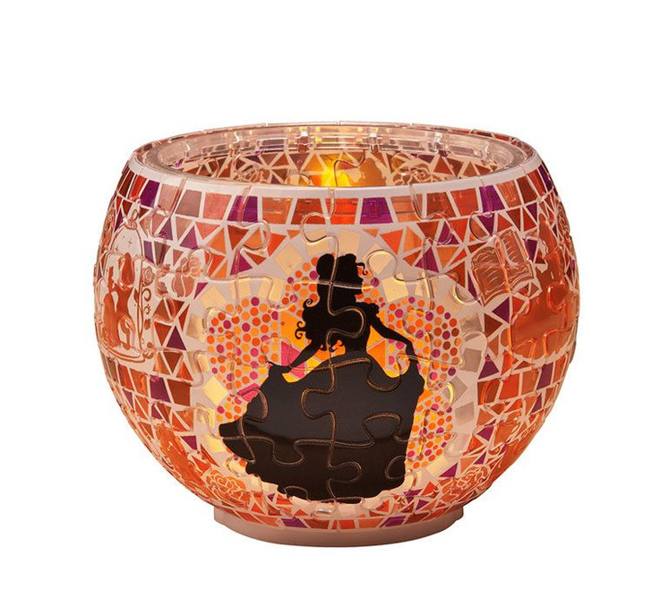 Yanoman 2201-41 3D LED Lamp Shade Puzzle Disney Glass Mosaic Beauty and the Beast - Belle - (80 Pieces)