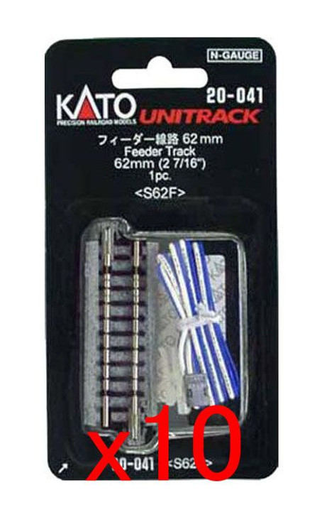 10x Kato 20-041 Feeder Track 62mm (2 7/16') S62F (1pc.) (N scale)