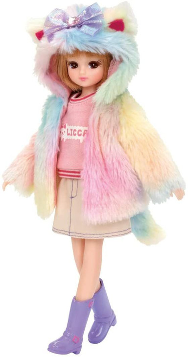 Takara Tomy Licca Doll Fluffy Colorful Cat