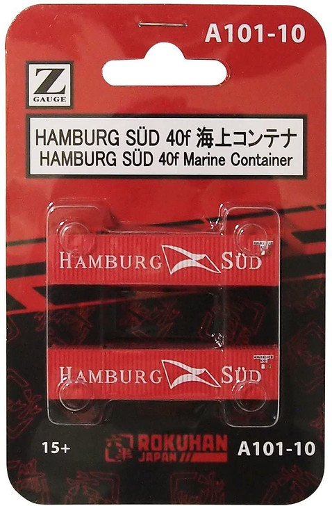 Rokuhan A101-10 40f Marine Container HAMBURG SUD (2 pcs.) (Z Scale)