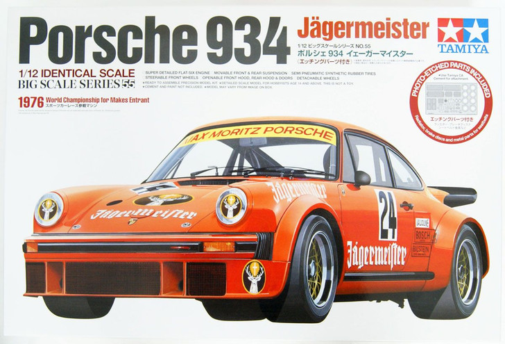 Tamiya 1/12 Porsche 934 Jagermeister w/Photo Etched Parts Plastic Model