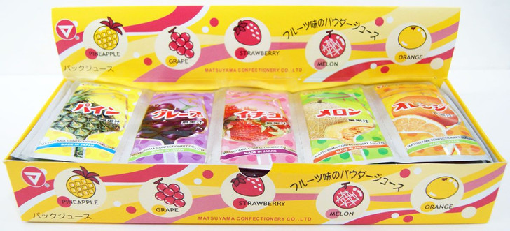 Matsuyama Powder Fruit Drink 1 Box (50 Pieces) Japanese Dagashi Snack