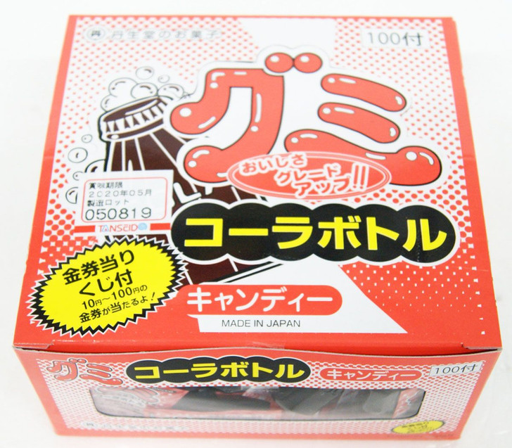 Tanseido Cola Bottle Gummy 1 Box (144 Pieces) Japanese Dagashi Snack