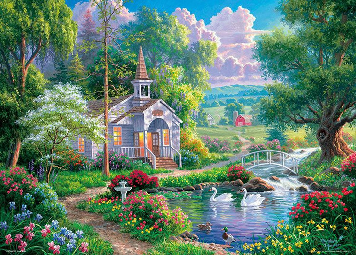 Jigsaw Puzzle Abraham Hunter Glistening Waterside Church (600 Pieces)