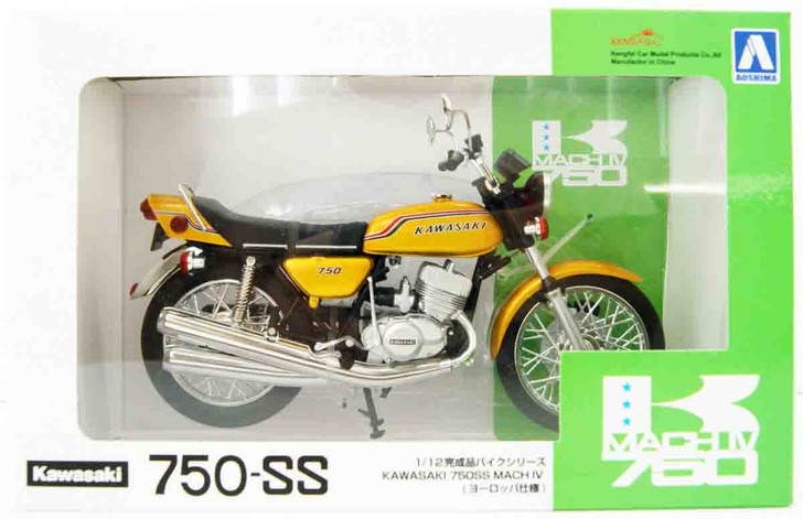 Aoshima SKYNET 1/12 Kawasaki 750SS Mach IV (Europe Specification) Candy Gold Finished Model