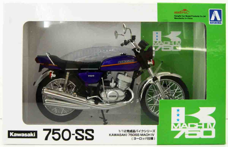 Aoshima SKYNET 1/12 Kawasaki 750SS Mach IV (Europe Specification) Candy  Purple Finished Model