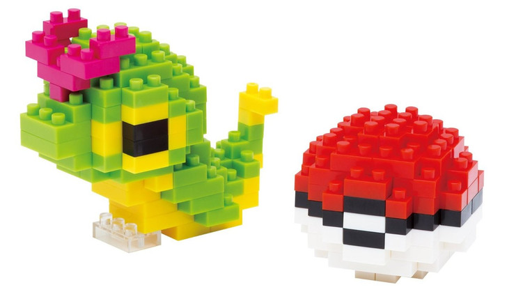 Kawada NBPM-010 nanoblock Pokemon Caterpie and MonsterBall