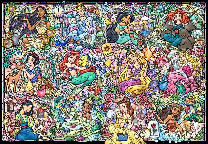 Jigsaw Puzzle Disney Princess Collection (Stained Art) (1000 Pieces)