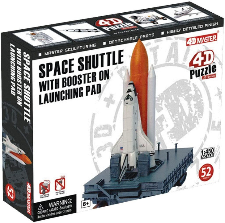 Aoshima 4D Puzzle 1/450 Space Shuttle and Booster Plastic Model