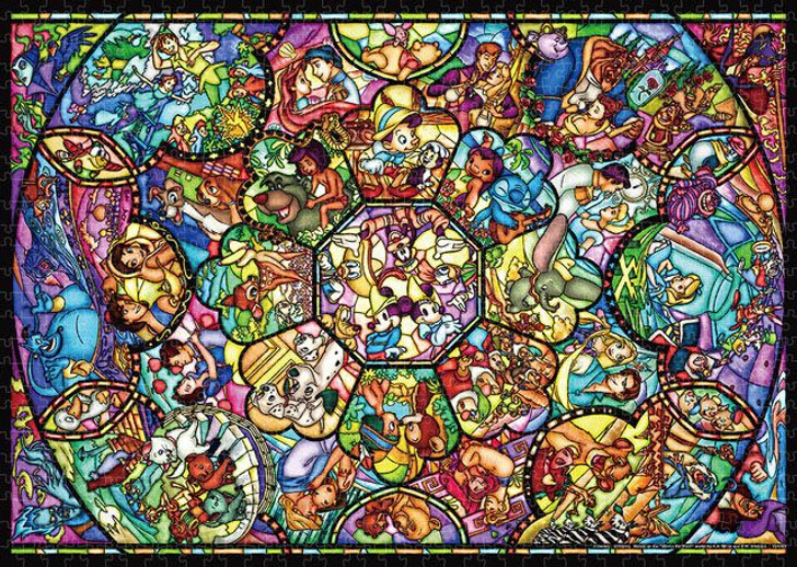 Tenyo DW-1000-008 Jigsaw Puzzle Disney All Stars Stained Glass (1000 S-Pieces)