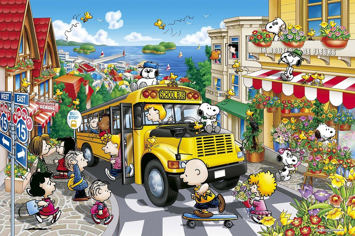 Epoch Jigsaw Puzzle 11-527s Peanuts Snoopy Happy School Bus (1000 Pieces) (4977389115273)