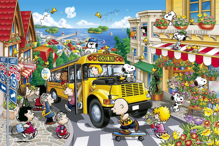 Epoch Jigsaw Puzzle 11-527s Peanuts Snoopy Happy School Bus (1000 Pieces)