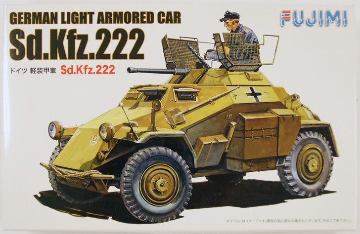 Fujimi WA19 World Armor German Light Armored Car Sd.Kfz.222 1/76 Scale Kit (4968728761121)