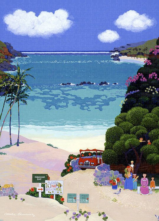 Tenyo TPG-1000-617 Jigsaw Puzzle Picnic at Hanauma Bay by Rosalie Prussing (Pure White) (1000 S-Pieces)