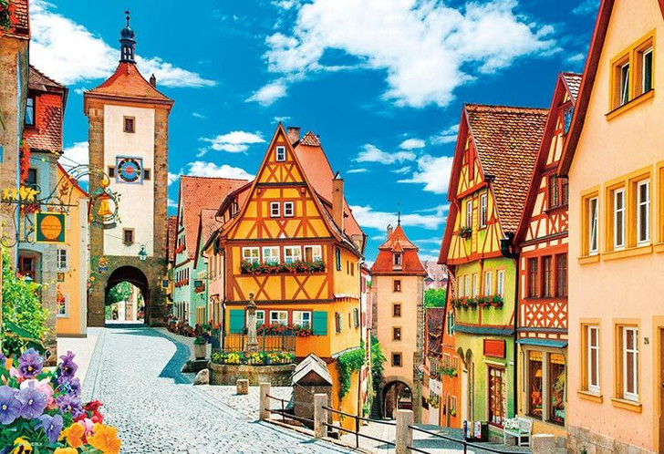 Beverly P33-195 Jigsaw Puzzle Blooming Flowers in Rothenburg (300 Pieces)
