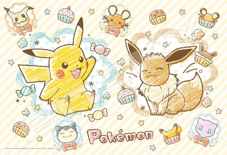 Jigsaw Puzzle Pokemon Crayon Art (108 L-Pieces)