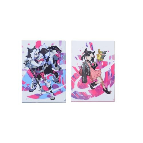 Pokemon Center Original A4 Clear File Set Pokemon Trainers Marnie & Piers