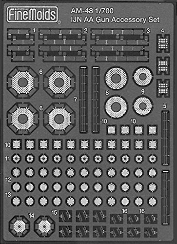 Fine Molds Etching AM-48 IJN AA Gun Accessory Set 1/700 Scale (4536318700487)
