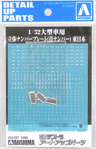 Aoshima 05187 Number Plate East Japan for Decoration Truck 1/32 scale (4905083005187)
